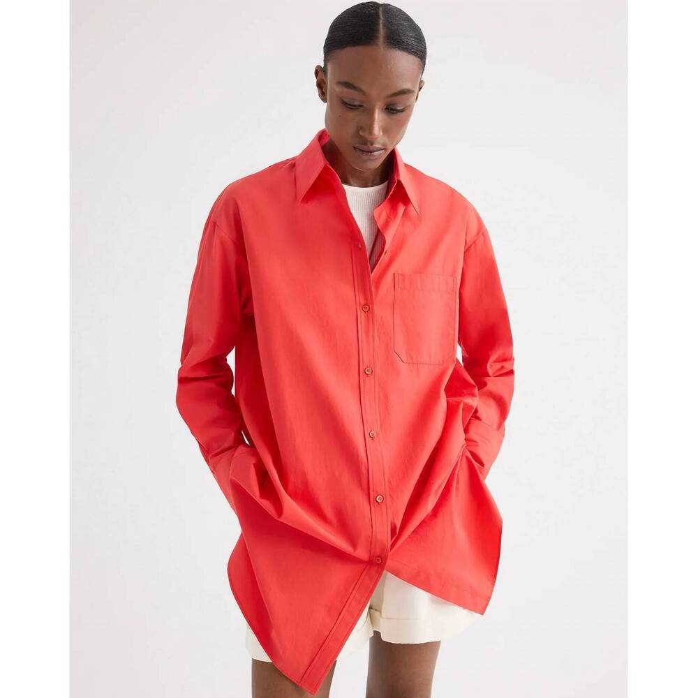 NEW TWP big joe dress shirt in tomato